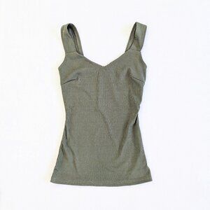 Sweetheart Tank Top, Olive Green, size Small